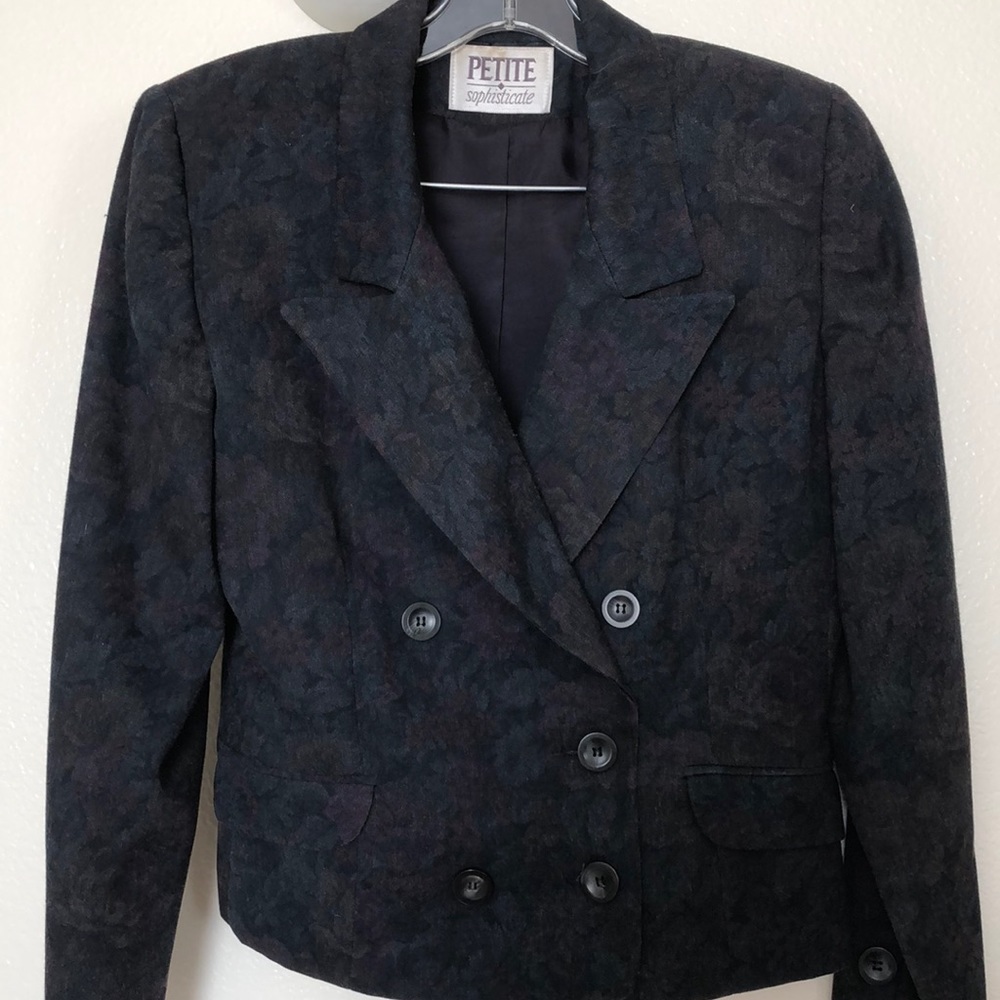 Pleated floral vintage suit